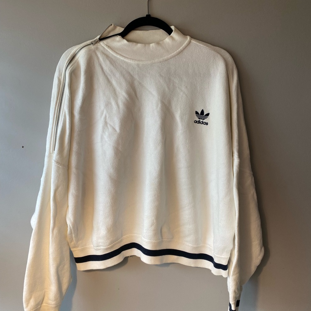 Adidas | Women's White Crew Neck Sweater